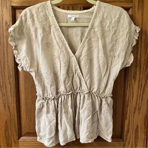 Maurice’s Embroidered Floral Ruffle Peplum Top Size S - Picture 9 of 9